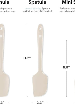 DI ORO Silicone Spatula Set - Rubber Kitchen Spatulas for Baking, Cooking, & Mixing - 600°F Heat-Resistant & BPA Free Silicone Scraper Spatulas for Nonstick Cookware - Dishwasher Safe (3pc, Clay)