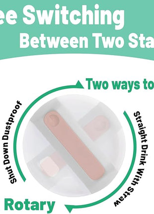 40 OZ Tumbler Lid Replacement - 2 Pack Spill Proof Covers for Stanley Travel Tumbler (Opaque - Rose Quartz)