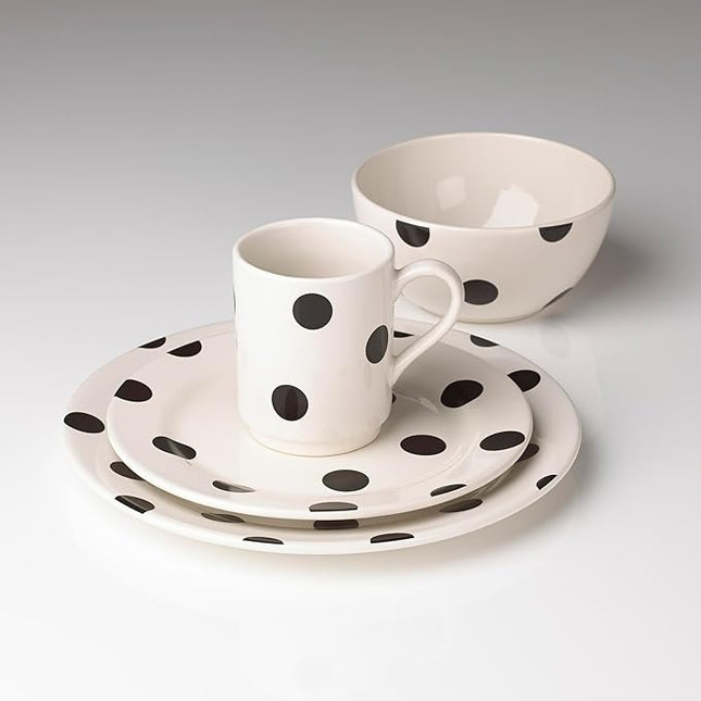 kate spade new york Deco Dot 12-Piece Dinnerware Set, White