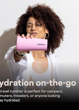 Corkcicle Classic Tumbler - Keeps Drinks Cold 9 Plus Hours - Triple Insulated Stainless Steel Drink Tumbler - Sliding Lid - Summer Drinkware Gift - Keeps Drinks Ice Cold - 24 oz - Pink Pop