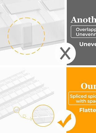 Famhap Spice Drawer Organizer, 36PCS Interlocking Expandable Seasoning Rack Tray Insert for Kitchen Drawers, Spice Rack Drawer for Spice Jars