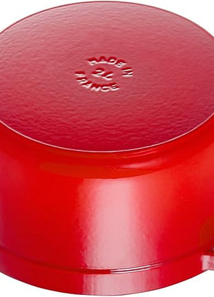 STAUB Cast Iron Dutch Oven 5.5-qt Round Cocotte, Made in France, Serves 5-6, Cherry