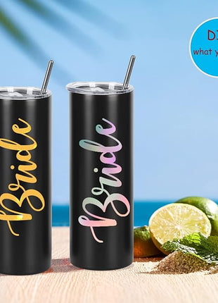 16 Pack 20 Oz Straight Skinny Tumblers,Individually Gift Boxed Stainless Steel Slim Skinny Tumbler Set Bulk, 20 Oz Insulated Slim Thin Travel Tumbler Cup for Diy, Black