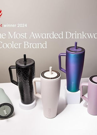 BrüMate Era 40 oz Tumbler with Handle and Straw | 100% Leakproof Insulated Water Bottle Tumbler with Lid and Flexible SoftSip Straw | Made of Stainless Steel | Cup Holder Friendly | 40oz (Lavender)