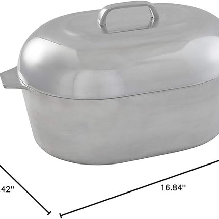 IMUSA USA Heavy Duty Cajun Oval Aluminum Roaster 15, Silver