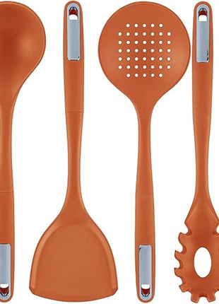 Met Lux Kitchen Utensil Sets, 10 Silicone Utensil Sets - 6 Pieces Per Set, High-Heat Tolerance, Orange Silicone Kitchen Utensils, For No-Stick Cookware - Restaurantware
