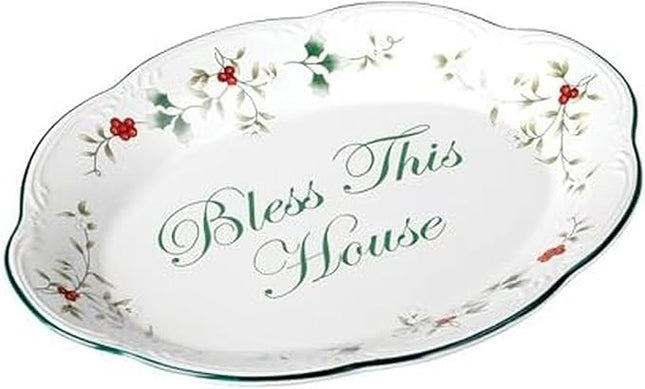 Pfaltzgraff Winterberry Bless This House Plate - 11-Inch