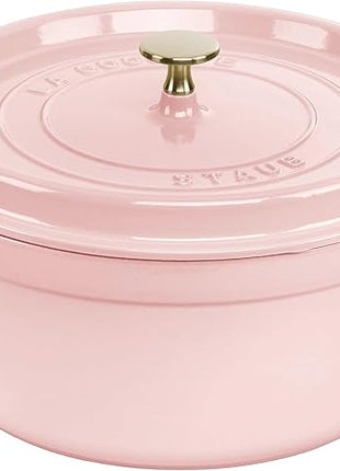 Staub Cast Iron Round Cocotte 7-quart-Peony Pink