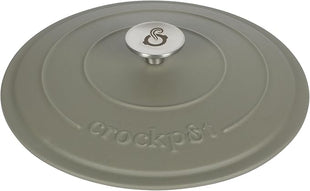 Crock-Pot Artisan 7-Quart Round European Enameled Cast Iron Dutch Oven with Lid – Matte Green, Durable Oven Safe Cookware