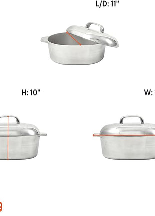 IMUSA USA Heavy Duty Cajun Oval Aluminum Roaster 15, Silver