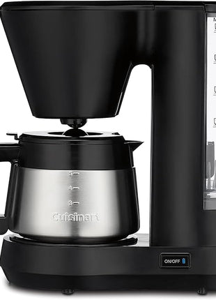 Cuisinart 5-Cup Coffee Maker with Stainless Steel Carafe, Coffee Machine with Removable Water Reservoir, Charcoal Water Filter, 30-Minute Keep Warm, and Brew Pause, DCC-5570NAS, Stainless Steel