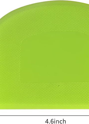 ALLTOP Bowl Spatula & Bench Scraper,Flexible Plastic Multipurpose Kitchen Pastry Cutter Tool,Food Scrappers for Bread Dough Baking Cake Fondant Icing,Set of 2 Pieces - White,Green