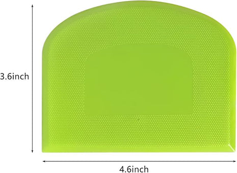 ALLTOP Bowl Spatula & Bench Scraper,Flexible Plastic Multipurpose Kitchen Pastry Cutter Tool,Food Scrappers for Bread Dough Baking Cake Fondant Icing,Set of 2 Pieces - White,Green