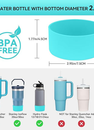 PICcircuit 2PCS for Stanley Boot, Silicone Bottom for Quencher Adventure 40oz 30oz IceFlow 20oz 30oz Bottle&for Hydroflask Tumbler 12-24oz for Stanley Cup Accessories Avoid Scratches&Noise