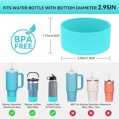 PICcircuit 2PCS for Stanley Boot, Silicone Bottom for Quencher Adventure 40oz 30oz IceFlow 20oz 30oz Bottle&for Hydroflask Tumbler 12-24oz for Stanley Cup Accessories Avoid Scratches&Noise