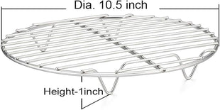 P&P CHEF Round Cooking Rack, 3 Pcs Stainless Steel Baking Cooling Steaming Grilling Rack, Fits Air Fryer/Stockpot/Pressure Cooker/Round Cake Pan, Oven & Dishwasher Safe (10.5 Inch)