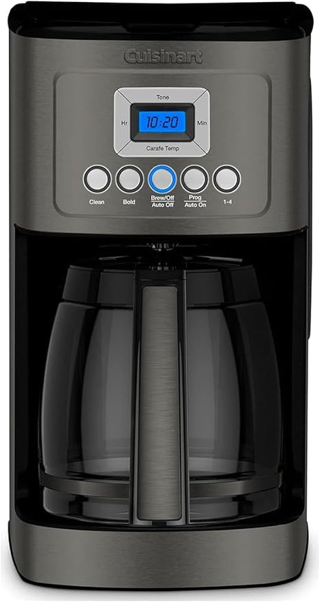 Cuisinart 14-Cup Coffee Maker, Programmable PerfecTemp Glass Carafe Coffee Machine with 1-4 Cup Setting, Brew Strength Control and Brew Pause, Stainless Steel, DCC-3200BKSNAS, Black