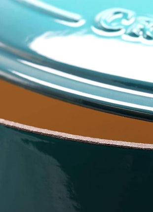 Crock-Pot Artisan Oval Enameled Cast Iron Dutch Oven, 7-Quart, Teal Ombre