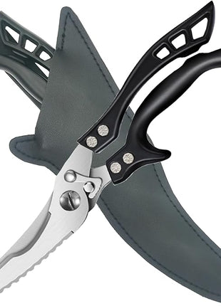 ANDONG Heavy Duty Kitchen Scissors, Professional Poultry Shears, Cooking Utensils, Black