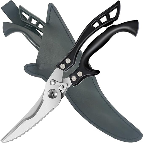 ANDONG Heavy Duty Kitchen Scissors, Professional Poultry Shears, Cooking Utensils, Black
