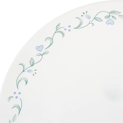 Corelle 18-Piece Vitrelle Glass Country Cottage Chip and Break Resistant Dinner Set, Service for 6, Green/Blue