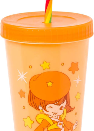 Silver Buffalo Rainbow Brite 4 pack Color Change Plastic Tumbler Set Featuring Rainbow Brite, Patty O’Green, La La Orange, and Shy Violet, 24 Ounces