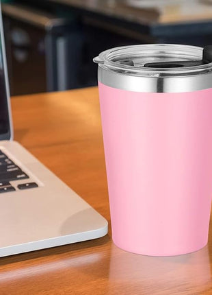 VEGOND 12oz Tumbler Stainless Steel Tumbler bulk Vacuum Insulated Double Wall Travel Tumbler with Lid and Straw Reusable Tumbler, Pink 12 Pack