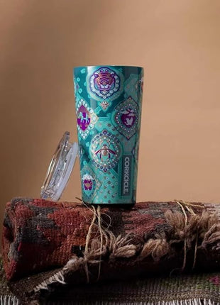 Corkcicle Disney Princess Tumbler - Insulated Stainless Steel Travel Cup - Cold & Hot Drinks - Reusable & Durable - Spill Proof Lid - Non-Slip Silicone Base - Easy Grip - BPA Free -16 oz - Jasmine