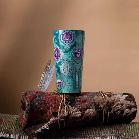 Corkcicle Disney Princess Tumbler - Insulated Stainless Steel Travel Cup - Cold & Hot Drinks - Reusable & Durable - Spill Proof Lid - Non-Slip Silicone Base - Easy Grip - BPA Free -16 oz - Jasmine