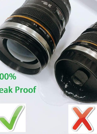 Camera Lens Coffee Mug with Clear Lid – Unique Realistic Lens Cup Replica, Gift for Photography Lovers