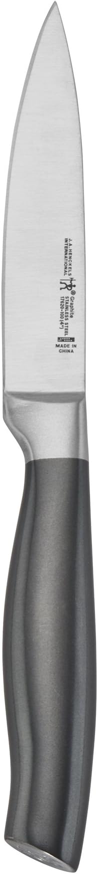 HENCKELS Graphite Razor-Sharp 4-inch Paring Knife, German Engineered Informed by 100+ Years of Mastery, Gray