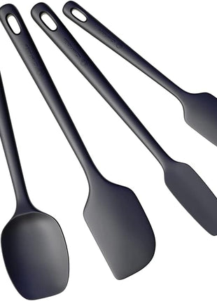 4 Pieces Silicone Spatula Set, Food Grade Rubber Spatula, Upgrade Strong Handle with Ergonomic Grip, Heat Resistant for Nonstick Cookware, Cooking