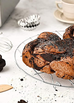 TamBee 8 Inch Cooking Rack Round 304 Stainless Steel Cooling Racks Baking and Cooling Steaming Rack w Stand Cookware for Air Fryer Pressure Cooker Canning 2Pcs