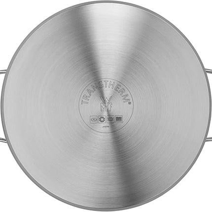 WMF Pot Set 4-Piece Provence Plus Pouring Rim Glass Lid Cromargan® Stainless Steel Polished Suitable for Induction Hobs Dishwasher-Safe, Silver, 52.7 x 28.8 x 21.8 cm