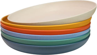 LuckyZone 8.8 Inches Unbreakable Wheat Straw Plates - Reusable Plate Dinner Set - Dishwasher & Microwave Safe - Healthy, BPA Free & Eco-Friendly (8.8 Inches/6 Color_H)