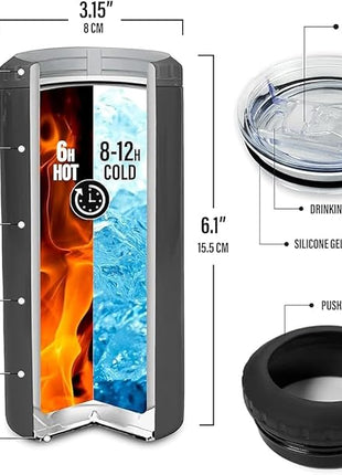 SANDJEST 4-in-1 Dad Tumbler Gifts for Dad from Daughter Son - 12oz Dad Nutrition Facts Can Cooler Tumblers Cup - Stainless Steel Insulated Cans Coozie Christmas, Birthday, Father's Day Gift for Daddy