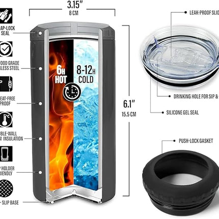 SANDJEST 4-in-1 Dad Tumbler Gifts for Dad from Daughter - 12oz Funny Proud Dad Can Cooler Tumblers Cup - Stainless Steel Insulated Cans Coozie Travel Mug Christmas, Birthday, Father's Day Gift