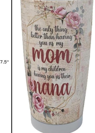 Macorner Mothers Day Gift for Nana & Mom From Daughter, Son for Grandma - Stainless Steel Bear Tumbler 20oz for Women