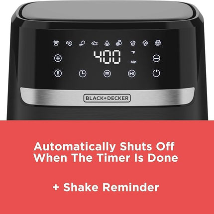 BLACK+DECKER Purifry 8QT Air Fryer, Crispy Deep Fried Taste without the Fat, Plus Bake, Dehydrate, and Keep Food Warm, Digital Touchscreen and Auto Shut-Off