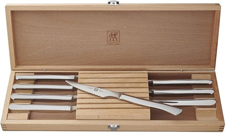 ZWILLING 8-pc 4.5" Stainless Steel Steak Knife Set with 16.5" x 6" Case