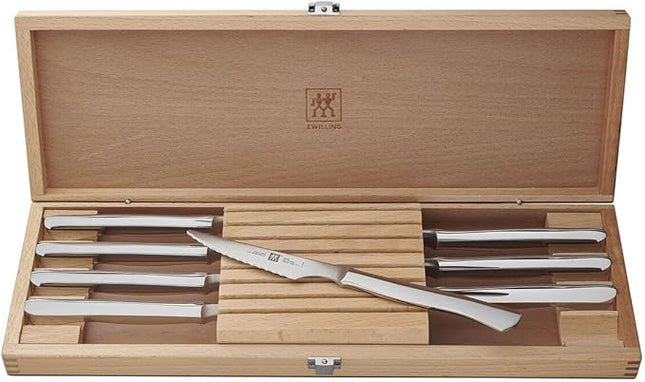 ZWILLING 8-pc 4.5" Stainless Steel Steak Knife Set with 16.5" x 6" Case