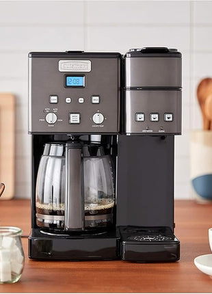 Cuisinart Coffee Maker,12 Cup with 3 Single-Size Brewers, 6, 8, 12 oz, Black/Stainless Steel, SS-15BKSP1