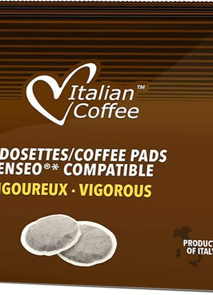 Italian Coffee For Espresso Lovers Italian Coffee pads compatible with Senseo (Vigorous, 180 Pads)