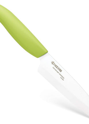 KYOCERA Revolution 2-Piece Ceramic Knife Set: Chef Knife For Your Cooking Needs, 5.5" Santoku and 4.5" Utility Knife, White Blades with Green Handles, White/Green