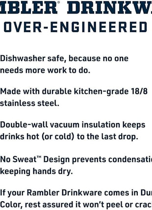 YETI Rambler 30 oz Stainless Steel Vacuum Insulated Tumbler w/MagSlider Lid, Navy