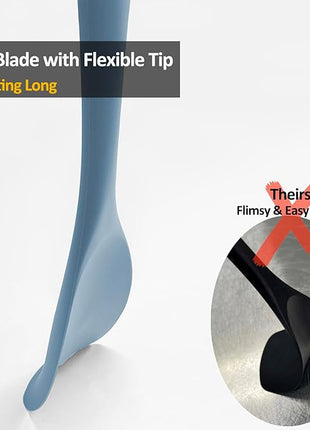 Upgrade Silicone Spatula Spoon Set,VOVOLY Heat Resistant Rubber Spoonula, Seamless Non-Stick Flexible Scrapers for Baking Mixing Tool,3 Pack,Starry Blue