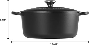 Le Creuset Enameled Cast Iron Signature Round Dutch Oven, 7.25 qt., Licorice