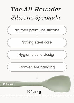 Starpack 'The All Rounder' Premium Silicone Spoonula Spatula - Silicone Spatula Spoons Heat Resistant to 600°F - Best LFGB Spoonulas - Rubber Spoon Spatulas - Kitchen Spoon Spatulas for Cooking