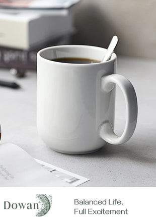 DOWAN 20 oz Large Coffee Mugs with Handle, Ceramic Cup Set of 6 for Tea Hot Cocoa, Mug Gifts Set, Soft White