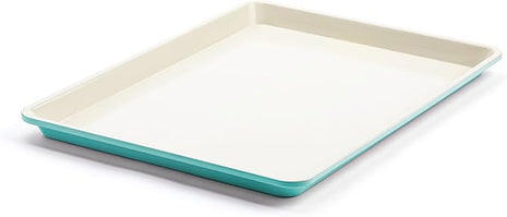 GreenLife Bakeware 18” x 13” Half Cookie Sheet Baking Pan, Non-Toxic PFAS-Free Healthy Ceramic Nonstick, Oven Safe to 450°F, Easy Release, Even Heating, Easy Clean, Turquoise